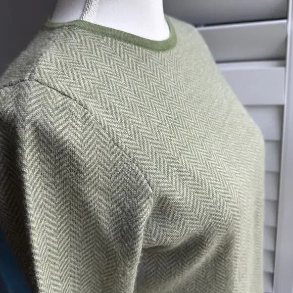 LIZ CLAIBORNE Sweater Womens PM Green 100% Merino Wool Breathable Natural Fiber - Picture 7 of 11